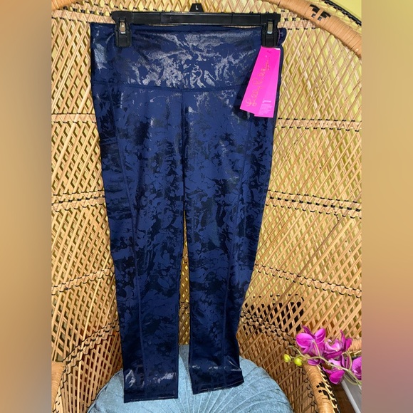 Lilly Pulitzer NWT Weekender Leggings True Navy Foil Size M - Picture 7 of 9
